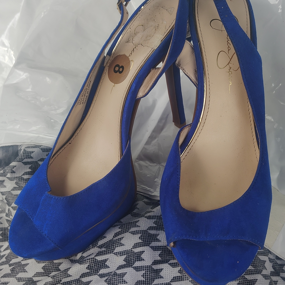 Jessica Simpson Vibrant Blue Suede Heels